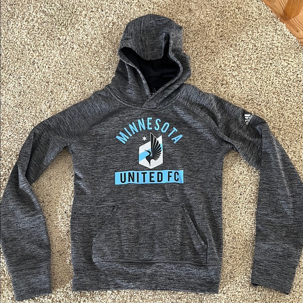 Adidas Gray Minnesota United FC Hoodie Kids Size M